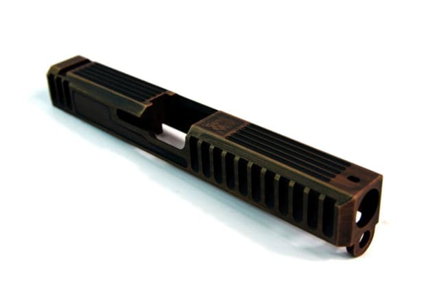 Gun Cuts Bulldog Slide for Glock 17 Optic Cut Battleworn Copper