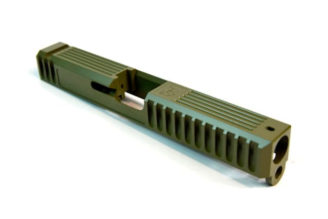 Gun Cuts Bulldog Slide for Glock 17 Optic Cut Noveske Bazooka Green