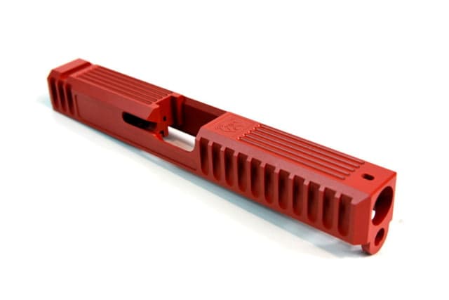 Gun Cuts Bulldog Slide for Glock 17 Optic Cut USMC Red