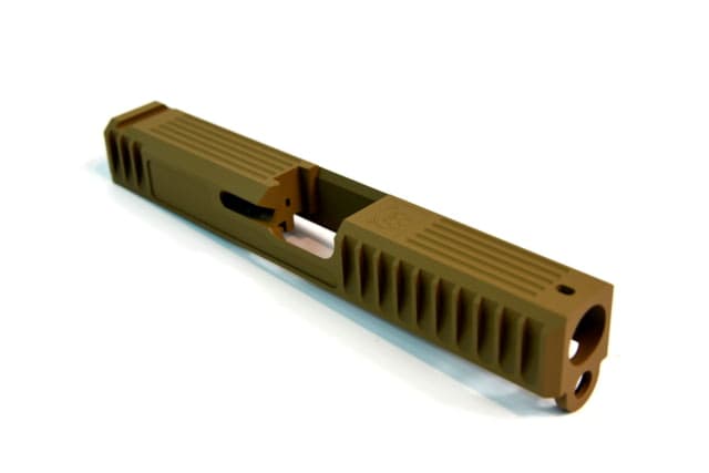 Gun Cuts Bulldog Slide for Glock 19 No Optic Cut Coyote Tan