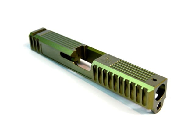 Gun Cuts Bulldog Slide for Glock 19 Optic Cut Leprechaun Gold