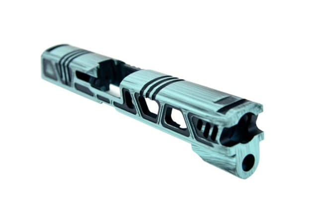 Gun Cuts Cyberpunk for Sig Sauer P320 Full Size/M17 Optic Cut Battleworn Robbins Egg Blue