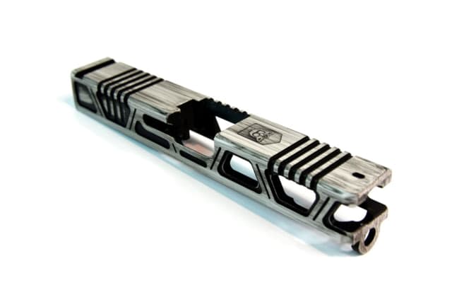 Gun Cuts Cyberpunk Slide for Glock 19 No Optic Cut Battleworn White
