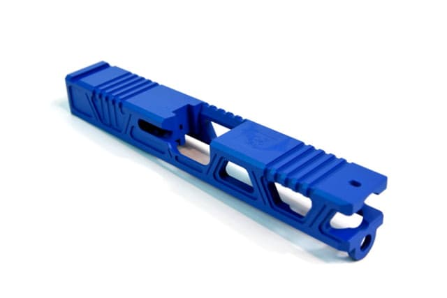 Gun Cuts Cyberpunk Slide for Glock 19 No Optic Cut NRA Blue