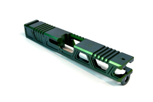 Gun Cuts Cyberpunk Slide for Glock 19 No Optic Cut Radioactive Green
