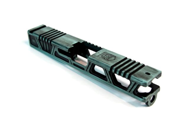 Gun Cuts Cyberpunk Slide for Glock 19 Optic Cut Battleworn Robbins Egg Blue