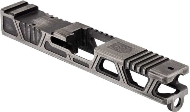 Gun Cuts Cyberpunk Slide for Glock 19 Optic Cut Battleworn Silver