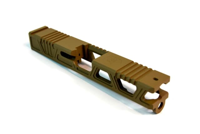 Gun Cuts Cyberpunk Slide for Glock 19 Optic Cut Coyote Tan