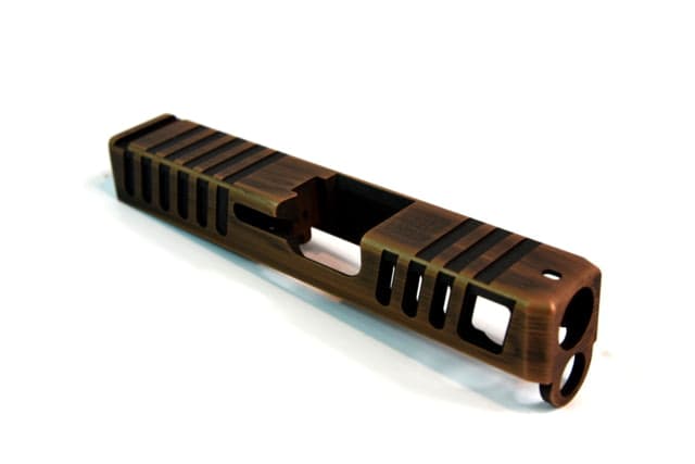 Gun Cuts Juggernaut Slide for Glock 26 No Optic Cut Battleworn Copper