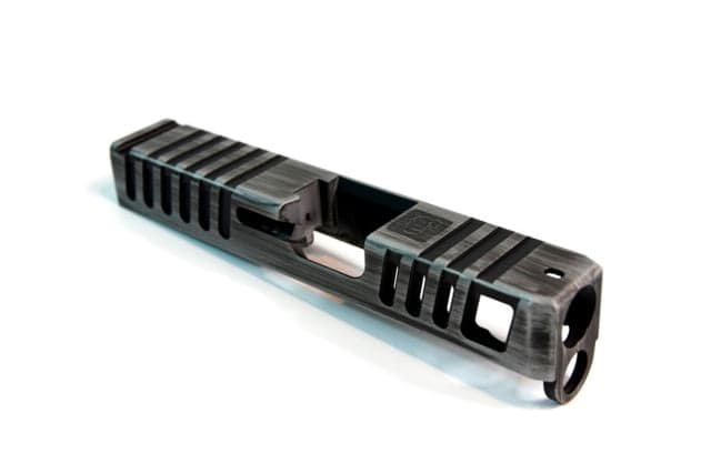 Gun Cuts Juggernaut Slide for Glock 26 Optic Cut Battleworn Silver