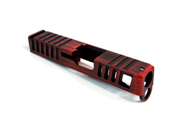 Gun Cuts Juggernaut Slide for Glock 26 Optic Cut Battleworn USMC Red