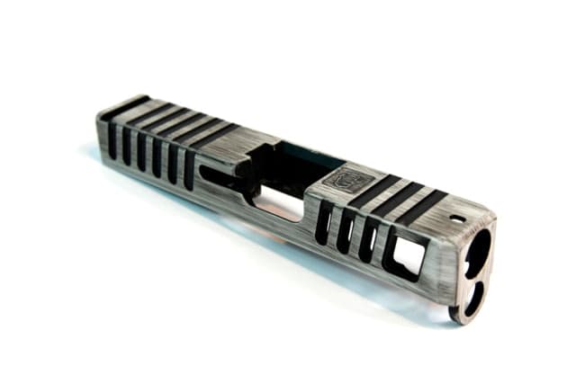Gun Cuts Juggernaut Slide for Glock 26 Optic Cut Battleworn White