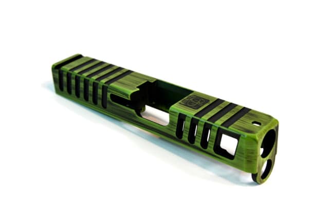 Gun Cuts Juggernaut Slide for Glock 26 Optic Cut Battleworn Zombie Green