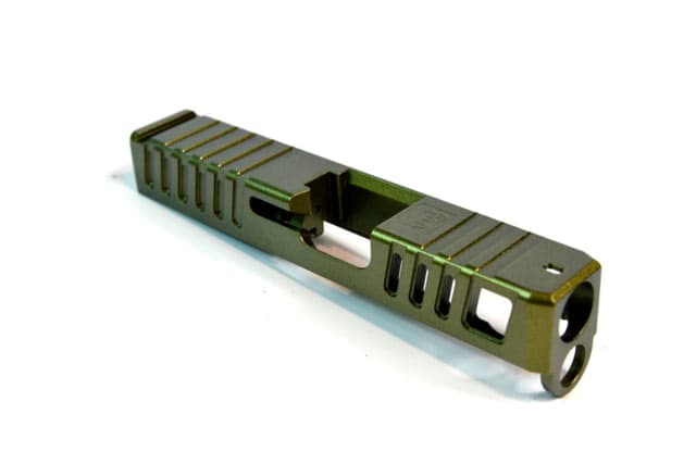Gun Cuts Juggernaut Slide for Glock 26 Optic Cut Leprechaun Gold