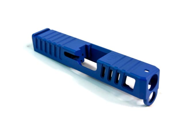 Gun Cuts Juggernaut Slide for Glock 26 Optic Cut NRA Blue