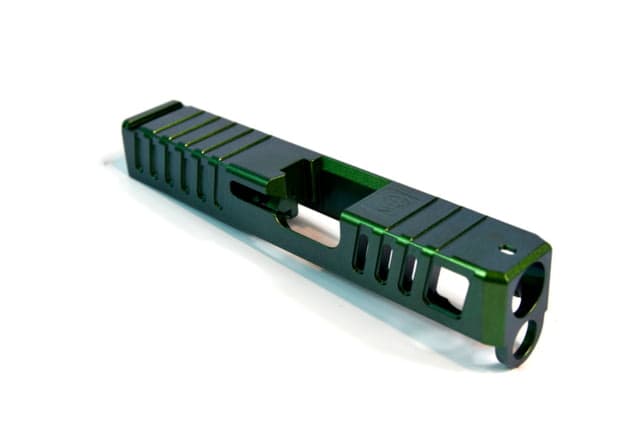 Gun Cuts Juggernaut Slide for Glock 26 Optic Cut Radioactive Green