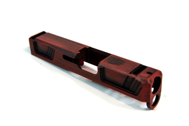Gun Cuts Raider Slide for Glock 26 Optic Cut Battleworn USMC Red