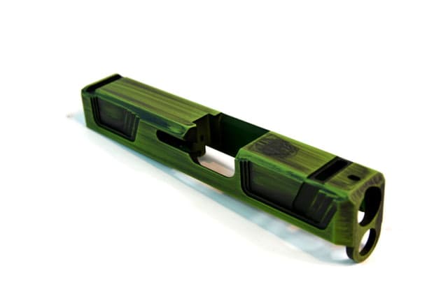 Gun Cuts Raider Slide for Glock 26 Optic Cut Battleworn Zombie Green