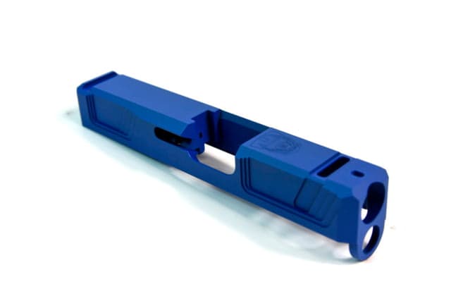 Gun Cuts Raider Slide for Glock 26 Optic Cut NRA Blue