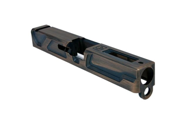 Gun Cuts Roswell Slide for Glock 19 No Optic Cut Battleworn Copper