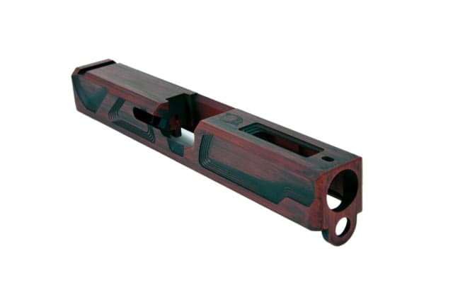 Gun Cuts Roswell Slide for Glock 19 No Optic Cut Battleworn USMC Red