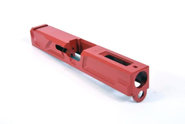 Gun Cuts Roswell Slide for Glock 19 Optic Cut USMC Red