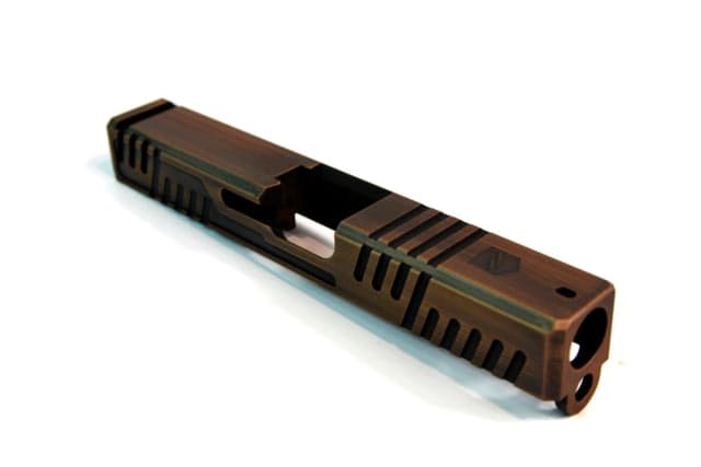 Gun Cuts Shift Slide for Glock 19 No Optic Cut Battleworn Copper