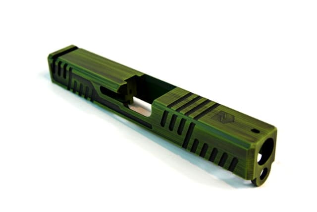 Gun Cuts Shift Slide for Glock 19 No Optic Cut Battleworn Zombie Green