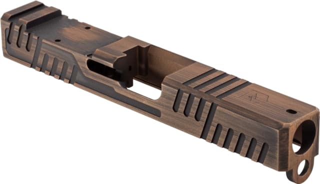 Gun Cuts Shift Slide for Glock 19 Optic Cut Battleworn Copper