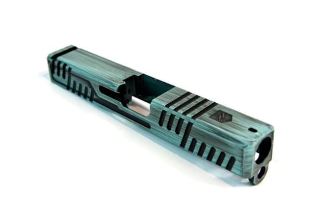 Gun Cuts Shift Slide for Glock 19 Optic Cut Battleworn Robbins Egg Blue