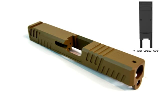 Gun Cuts Shift Slide for Glock 19 Optic Cut Coyote Tan