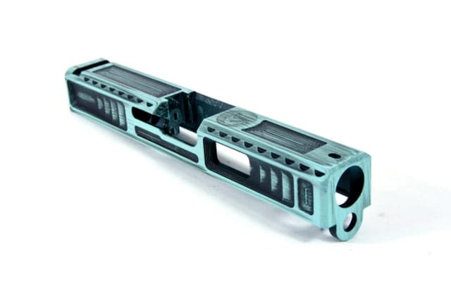 Gun Cuts Viper Slide for Glock 19 No Optic Cut Battleworn Robbins Egg Blue