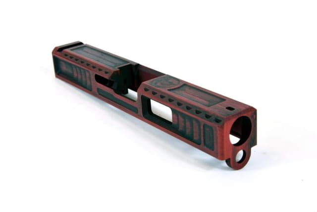 Gun Cuts Viper Slide for Glock 19 No Optic Cut Battleworn USMC Red
