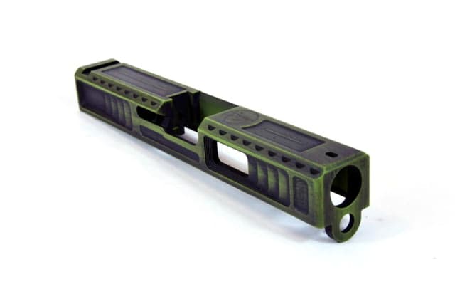 Gun Cuts Viper Slide for Glock 19 No Optic Cut Battleworn Zombie Green