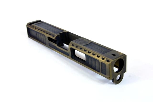 Gun Cuts Viper Slide for Glock 19 Optic Cut Battleworn Gold