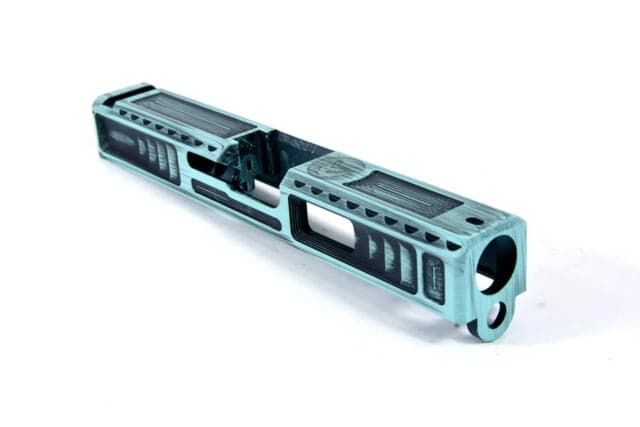 Gun Cuts Viper Slide for Glock 19 Optic Cut Battleworn Robbins Egg Blue