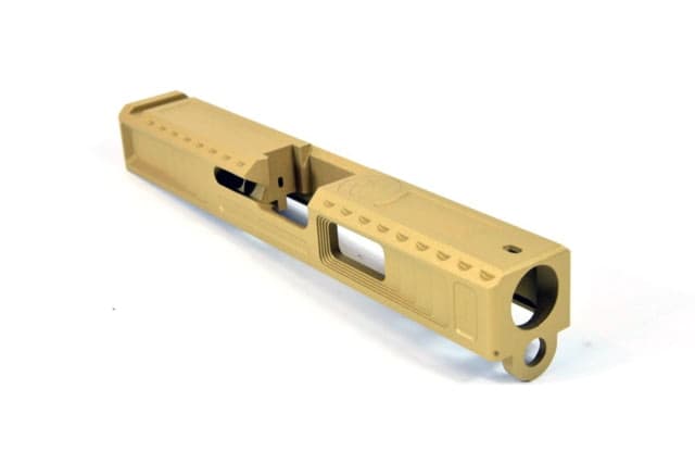 Gun Cuts Viper Slide for Glock 19 Optic Cut Gold