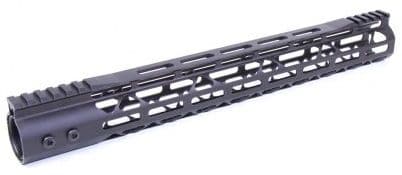 Guntec USA Mod Lite Skeletonized M-Lok Free Floating Handguard w/Monolithic Top Rail 15in Black