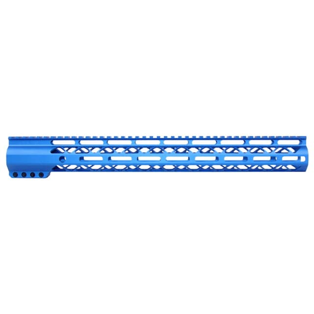 Guntec USA 16.5in AIR-LOK Series M-LOK Compression Free Floating Handguard w/ Monolithic Top Rail Anodized Blue