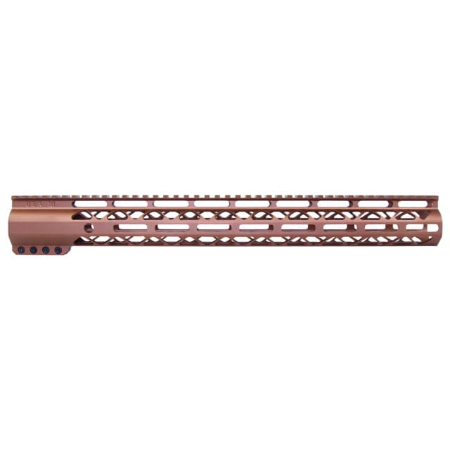 Guntec USA 16.5in AIR-LOK Series M-LOK Compression Free Floating Handguard w/ Monolithic Top Rail Anodized Bronze