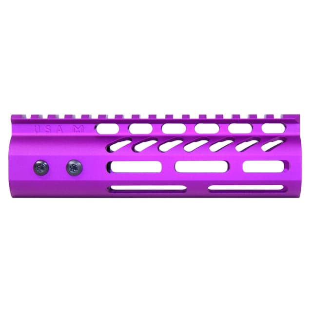 Guntec USA 6.75'' ULtra Lightweight Thin M-LOK Free Floating Handguard w/ Monolithic Top Rail Anodized Purple
