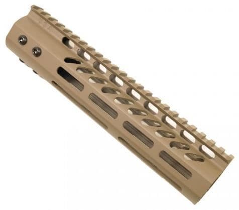 Guntec USA Ultra Lightweight Thin M-Lok Free Floating Handguard w/Monolithic Top Rail 9in Cerakote Flat Dark Earth