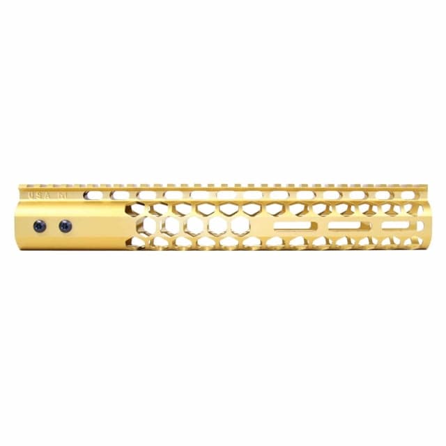 Guntec USA Air Lite Honeycomb Series M-LOK Free Floating Handguard w/Monolithic Top Rail 12in Gold