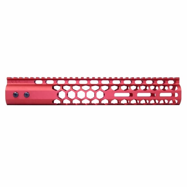 Guntec USA Air Lite Honeycomb Series M-LOK Free Floating Handguard w/Monolithic Top Rail 12in Red