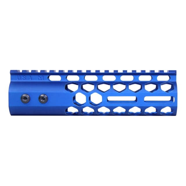 Guntec USA Air Lite Series Honeycomb M-LOK Free Floating Handguard w/ Monolithic Top Rail 7in Anodized Blue