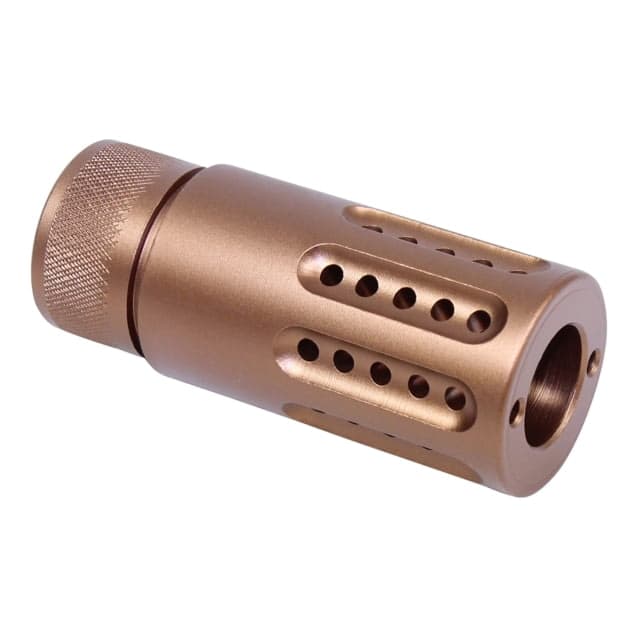 Guntec USA AR-15 Micro Slip Over Barrel Shroud w/ Multi Port Muzzle Brake .308 Small Base 5/8x24 Anodized Bronze