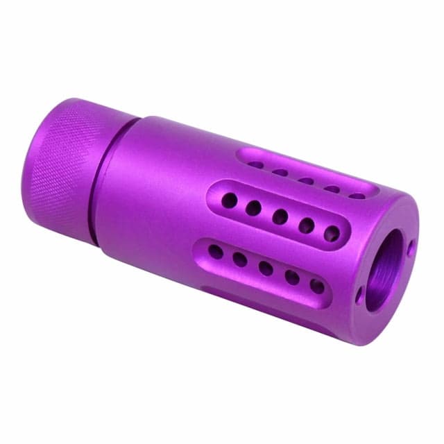 Guntec USA AR-15 Micro Slip Over Barrel Shroud w/ Multi Port Muzzle Brake .308 Small Base 5/8x24 Anodized Purple