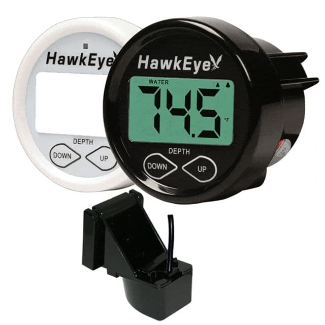 HawkEye DepthTrax 1BX In-Dash Digital Depth & Temp Gauge - Transom Mount DT1BX-TM