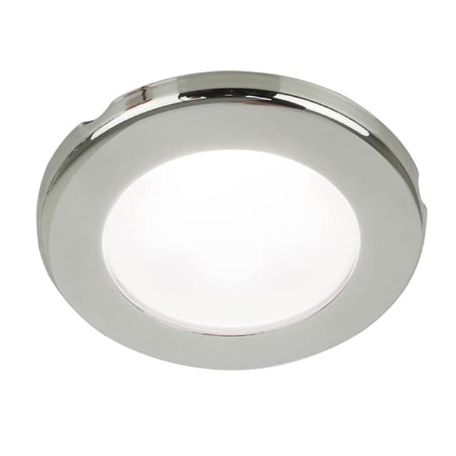 Hella Marine EuroLED 75 3in Round Screw Mount Down LED Light Stainless Steel Rim 12V White