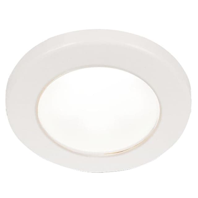 Hella Marine EuroLED 75 3in Round Screw Mount Down LED Light White Plastic Rim 12V White